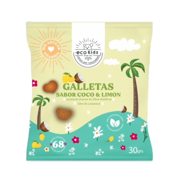 Galletas Ecokids Coco Limón - (Pack 6 Unidades). - Imagen 2